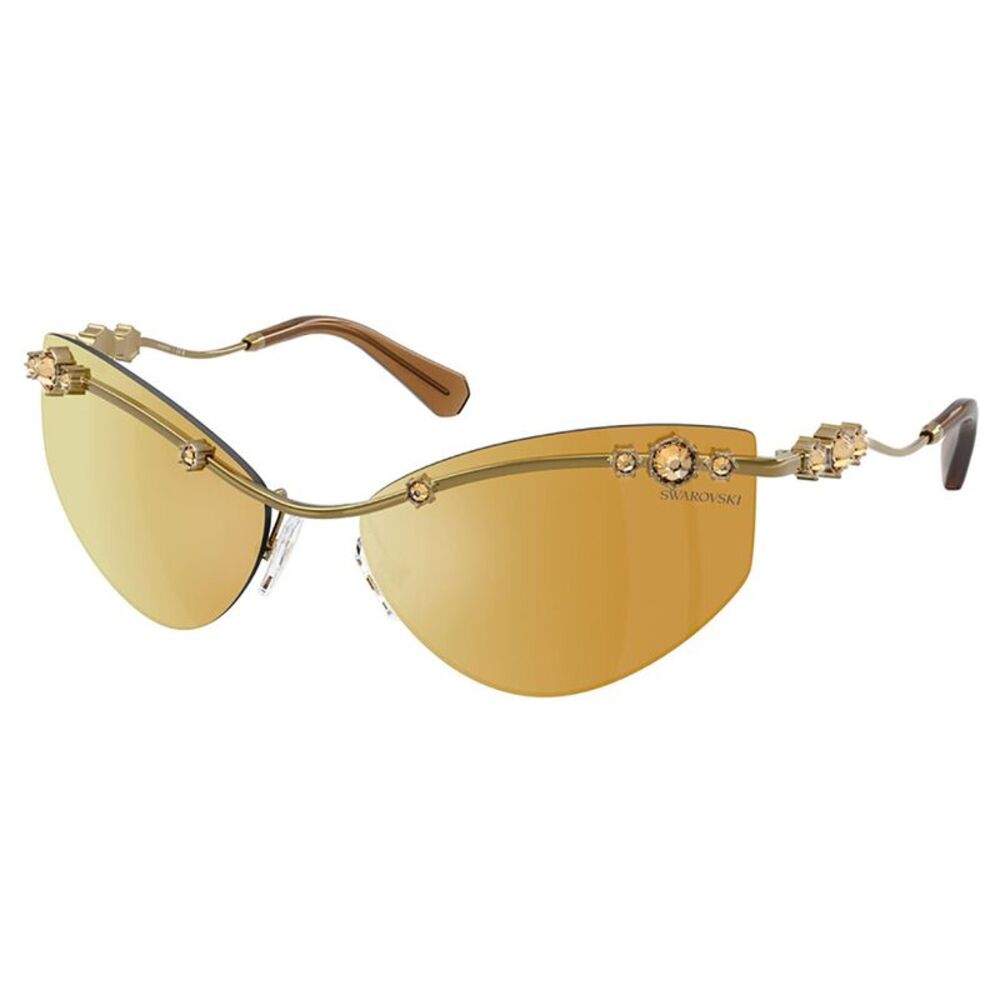 Swarovski SK 7039 40427P Gold Metal Irregular Sunglasses Gold Mirror Lens